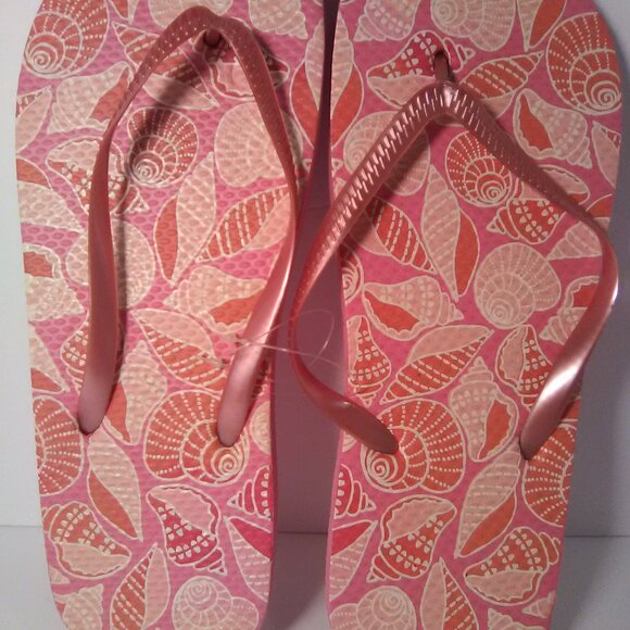 Juncture Women's Flip Flop Sandals Color Pink Seashells Size XL 11/12 NWOT - Picture 4 of 6